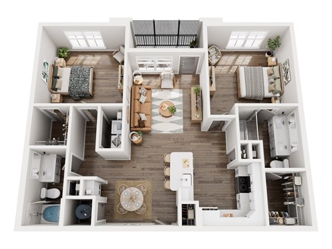 3D floor plan of our B1 unit type